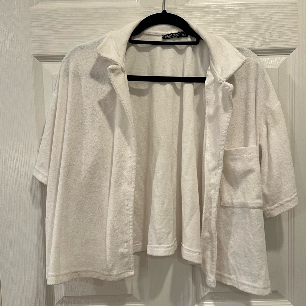 Terry cloth button down